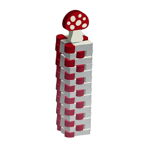 Island Dogs Stacking Mushrooms Wooden Stacking Game - 45 Mushroom Pieces with Mushroom Tower Topper - Fun Party Game - Perfect for Stacking Game Lovers and Strategy Game Enthusiasts