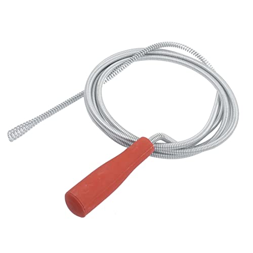 Desatascador de tuberías Ruilogod con mango de plástico rojo y resorte metálico, 2,5 m miniatura 1