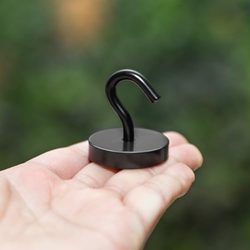 Image of Neosmuk Magnetic Hooks Steel Tube Design for Cruise,130lb+ Black,10 Pack | Cruise Ship Essentials,Heavy Duty Magnett Hooks for Cabins, Refrigerator, Grill, Hanging, and Travel Extra Strong Must-Haves