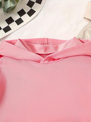 4 Pieces Girls Active Hoodies Long Sleeve Crop Hooded Top and Jogging Sweat Pants Set 4-12Y3