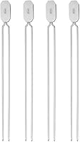 RÖSLE Grillspieße, Doppelspieße zur Zubereitung von Schaschlik und Gemüse, 4 Stück, 33 cm, Edelstahl 18/10, spülmaschinengeeignet, Silber