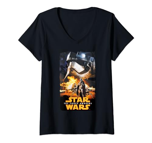 T-shirt Star Wars col V femme Captain Phasma idéal pour un look geek urbain