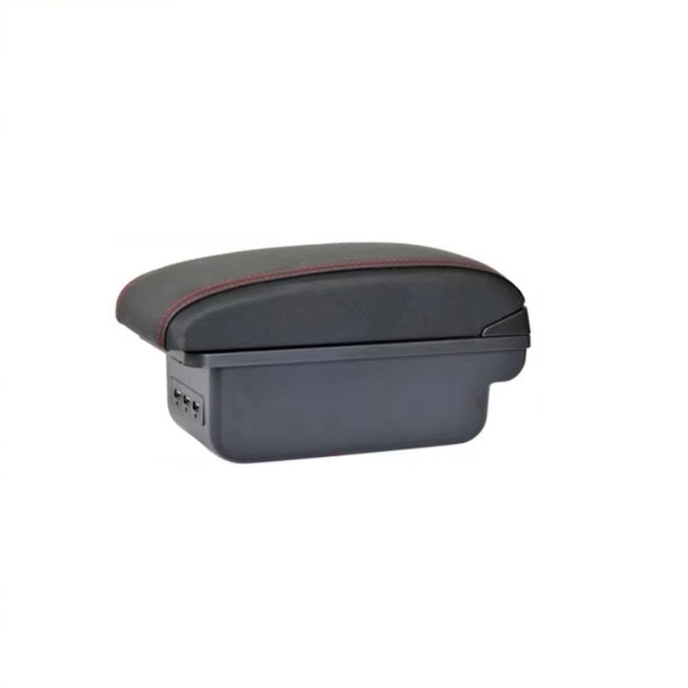 Car Armrest Box For Renault Clio 4 For Captur For Clio 3 III IV With Cup Holder Storage USB Ashtray Accessory Replacement Parts(B1 Black red 3 USB)