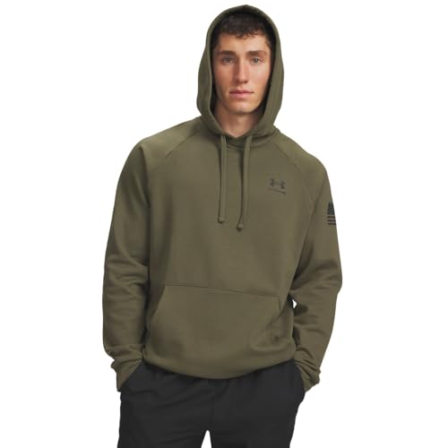 Under Armour Mens Freedom Flag Hoodie (391) Marine OD Green / / Black Large