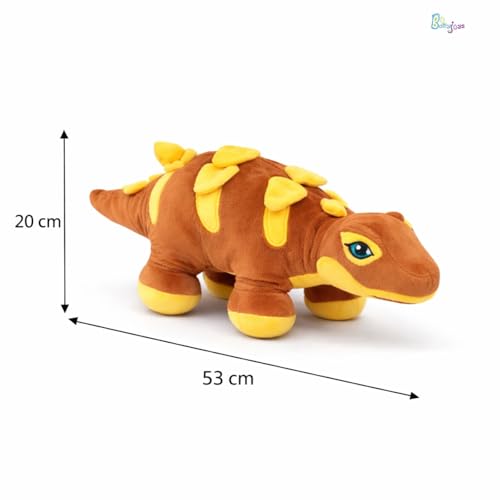 Image of Dinosaur Soft Toy (53CM) Cartoon Orange Plush Stuffed Animal| Baby Plush Toy Stuff Toy| Cute Cuddly Dino Teddy for Kids and Babies | Huggable Soft Toy Birthday Gift for Boys and Girls Kids