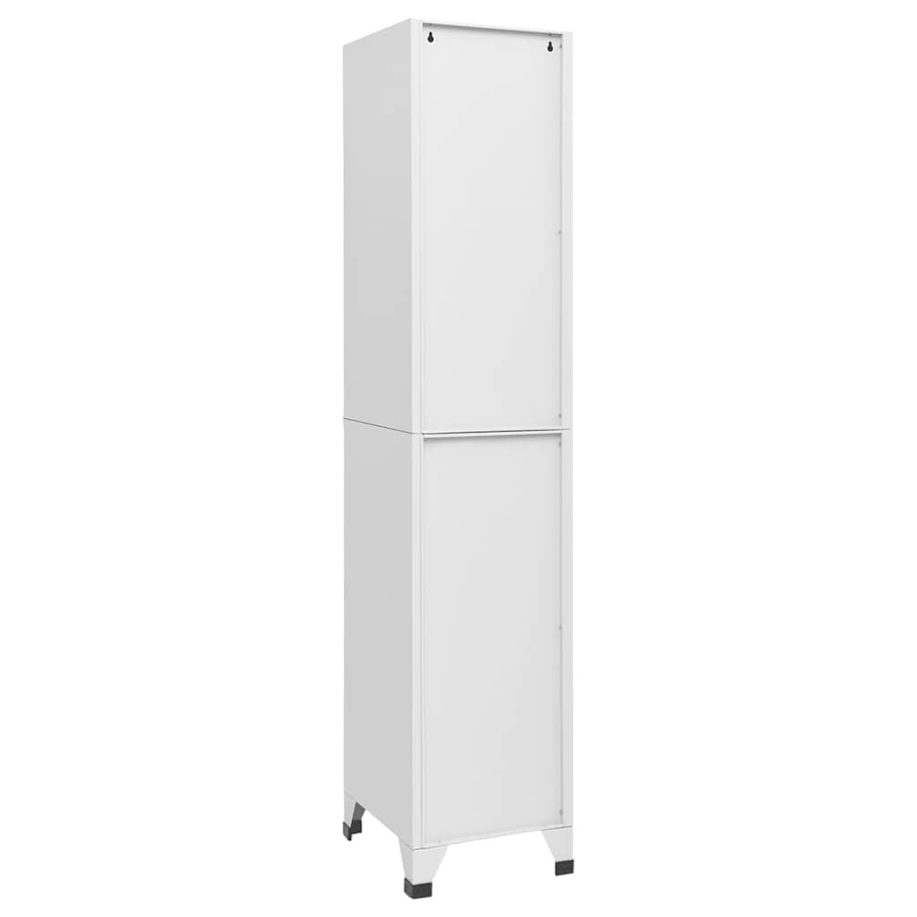vidaXL Armoire à Casiers Classeur Meuble de Rangement d'Equipements de Sport Produits de Nettoyage Intérieur Bureau Gris Clair 38x40x180 cm Acier