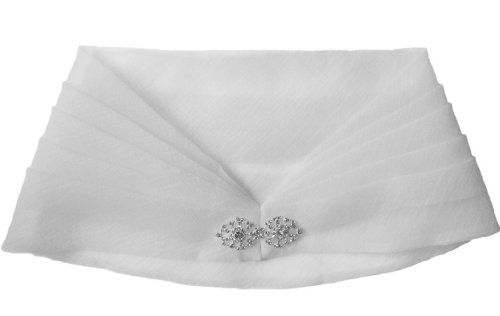 Alivila.Y Fashion Mesh Buckle Wrap Shrug Shawl Scarf 01-White Mesh - Thumbnail 3