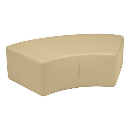 Image of Sprogs 12 inch H Structured S-Curve Stool -Flexible Modular Collaborative Soft Seating for Office, Home, Lounge and School Classrooms with Durable Frame & Set of 6 inch Legs Add-on -Sand