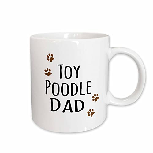 3dRose Toy Poodle Dog Dad - Doggie by breed - muddy brown paw 15oz Mug