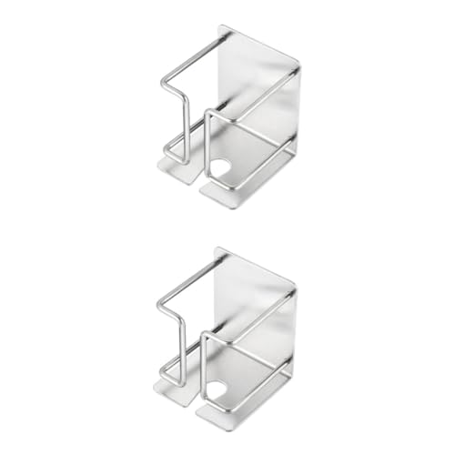 NOLITOY 2pcs Electric Razor Holder Stand Metal Adhesive Shower Razor Brush Organizer Bathroom Hardware Set Chrome