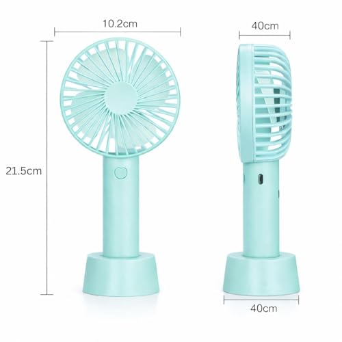 Image of One94Store Small USB Fan Blue, Portable Rechargeable Mini Handheld Fan High Speed Personal Cooling Desk Table Fan with Stand for Home Office Travel Outdoor
