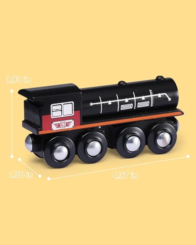 sainsmart jr wooden train set accessories magnetic toy car set 10 pcs compatible with all major brands gift for toddlers boys and girls aged 3