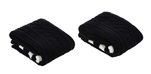 Joyingtwo Crochet Footless Long Socks Ribbed Knee Thigh Highs Leg Warmers For Women (Stripe-Black) #TOP3