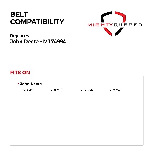 Image of MightyRugged M174994 42 Inch Deck Belt Replacement - Belt Length 144.8 inch - Heavy-Duty, Durable, Aramid Cord Mower Deck Belt Replacement for X330, X350, X354, X370