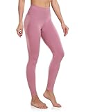 Colorfulkoala Women's High Waisted Tummy Control Workout Leggings Full Length Ultra Soft Yoga Pants 28' (M, Mauve Pink)