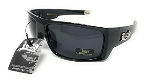 Locs Men's Original All Black Hardcore Sharp Square OG Sunglasses, Wrap2
