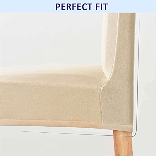 Jhld Dining Chair Covers, Velvet Chair Slipcover Stretch Chair Protector Chair Covers For Dining Room Chair Seat Covers Machine Washable For Living Room Bedroom-Beige-Set Of 4 #TOP4
