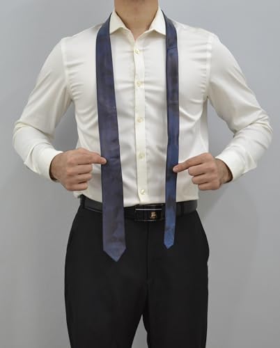 Image of Mens Lamb Leather Necktie - Skinny Solid Casual Business Wear Narrow Leather Slim Tie- Neckties for Party Wedding Gift