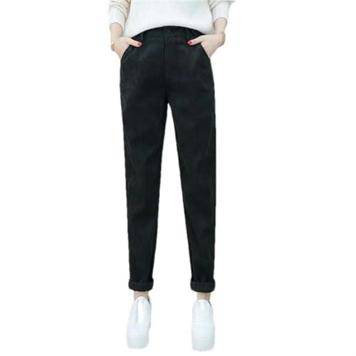 Pantalon taille haute femme jambe large confortable contre le ventre serré