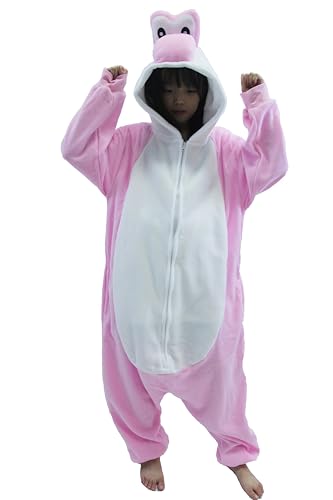 140 Pink Yoshi Kigurumi Onesies Cosplay Halloween Costumes Easter Holiday Anime Pajamas Footed Game Pjs Couple Gift Party Pyjamas Disfraz for XS (AU, Alpha, X-Small, Regular, Regular, Pink Yoshi)