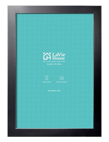 LaVie Home 13 x 20 Picture Frame 13x20 Poster Frame with High Definition Plexiglass Horizontal or Vertical Wall Gallery Poster Frames Suitable for Photos Artworks Posters Black 1pc