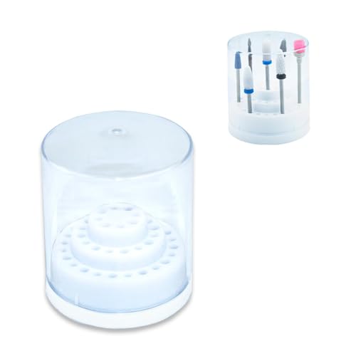 Suporte 48 Brocas Cerâmica Unhas Organizador Pequeno Branco Alongamento de Unha Unha de Gel Nail Des