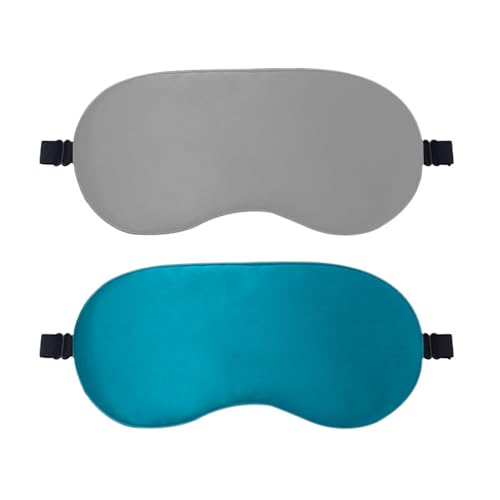 2 Pezzi di Maschere per Il Sonno, Maschera per Gli Occhi Oscurante con Cinghia Regolabile, Paracolpi per Gli Occhi, Maschere per Gli Occhi In Seta per Dormire, Maschera Morbida per Dormire