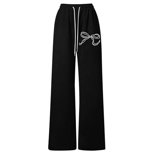 Girl's Bowknot Jogger Sweatpants Cute Preppy Back to School Clothes Athletic Running Trackpants with Pockets Sportswear 4-13Y3