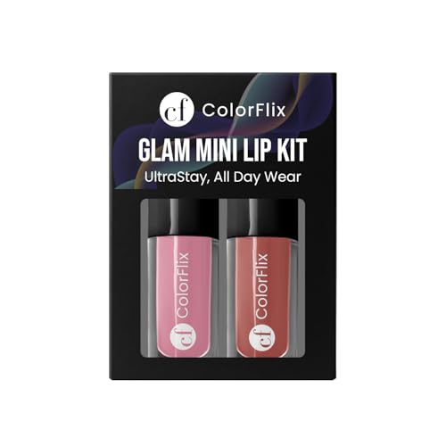 ColorFlix Powermatte Liquid Lipstick Set of 2 – Long Lasting Waterproof Matte Lipsticks with Nourishing Formula – Lightweight, Smudge Proof, High Pigment, Travel-Friendly Combo Pack