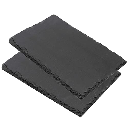 Taicheut 12 Pack 9 X 6 Inch Black Slate Cheese Board, Slate Stone Serving Tray Slate Plates For Food, Sushi, Steak And Charcuterie #TOP4