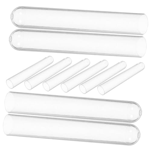 SOLUSTRE 10pcs Scientific Party Test Tubes Solid Storage Plastic Test Tubes Round Edge