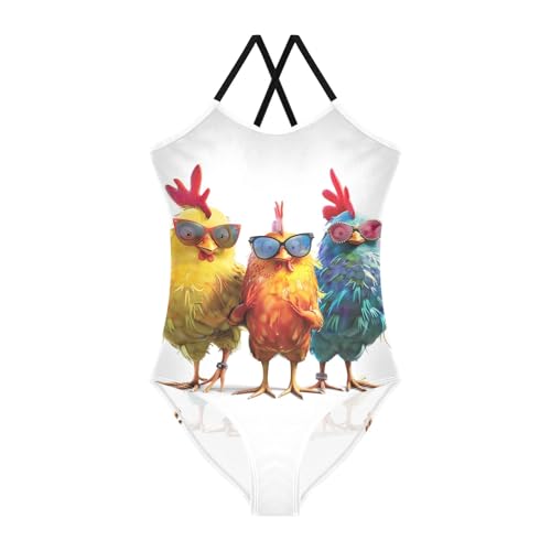 CHIFIGNO Mushroom House Swimsuits Girls Quick Dry Crossback One Piece Swimming Suits with Adjustable Strap