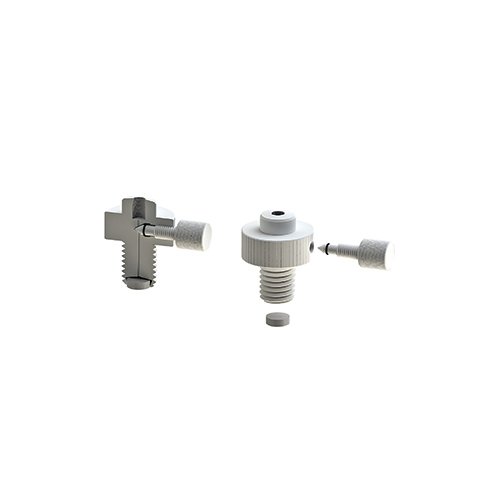 5838-09 Series Filter, Adapter with #15 Thred to 1/4"-28UNF, Flow Valve, 100 Micron Polyethylene, FETFE O-Ring, Nylon