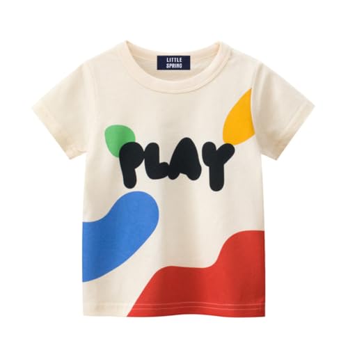 Image of LittleSpring Kids Short Sleeve Graphic T-Shirt 100% Cotton