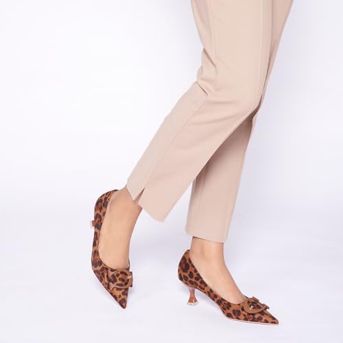 C.Paravano Women's Low Heel Leopard Pumps: Kitten Heel Pointed Toe Shoes for Brunches, Anniversary Dinners & Special Occasions(Leopard,Size 5.5)4