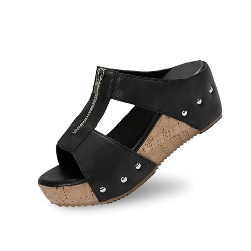 Womens Platform Wedge Sandals Slip On Summer Mules Holiday Espadrille Bohemia Wedge Sandals Open Toe Canvas Slides