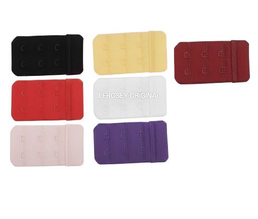 Bra Hook and Eye Extender, Pack of 7, Multiple Colors - White, Black, Skin, Red, Begani, Pink, Maroon-image-41