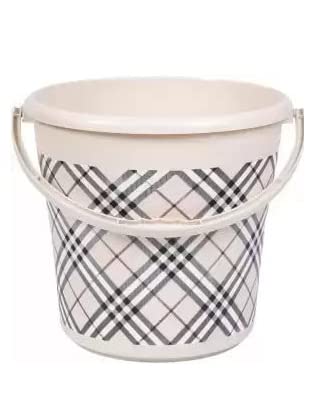 Dhwani Enterprise (Ratan) New Plastic Frosty Checks Print 5LBucket Brown