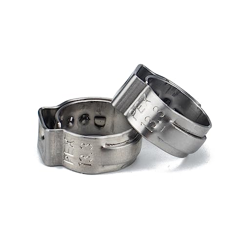 KALLORY 20Pcs Stainless Steel Hose Clips Durable Single Ear Hose Clamps for Securing Hoses Pipes and Fuel Lines Home Automotive and Industrial Applications Silver