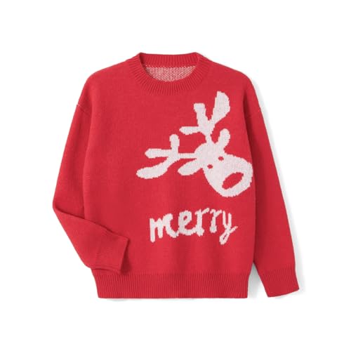 Matching Family Christmas Sweaters Reindeer Knit Pullover Cute Long Sleeve Crew Neck Xmas Holiday Jumper3