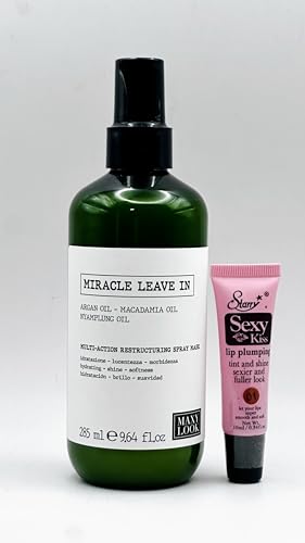 Maxy Look Miracle Leave In Multi Action Restructuring Spray Mask 9.64 Oz Free Starry Sexy Kiss Lip Plumping Gloss 10 Ml (Compared to Nook Absolute One Leave in)