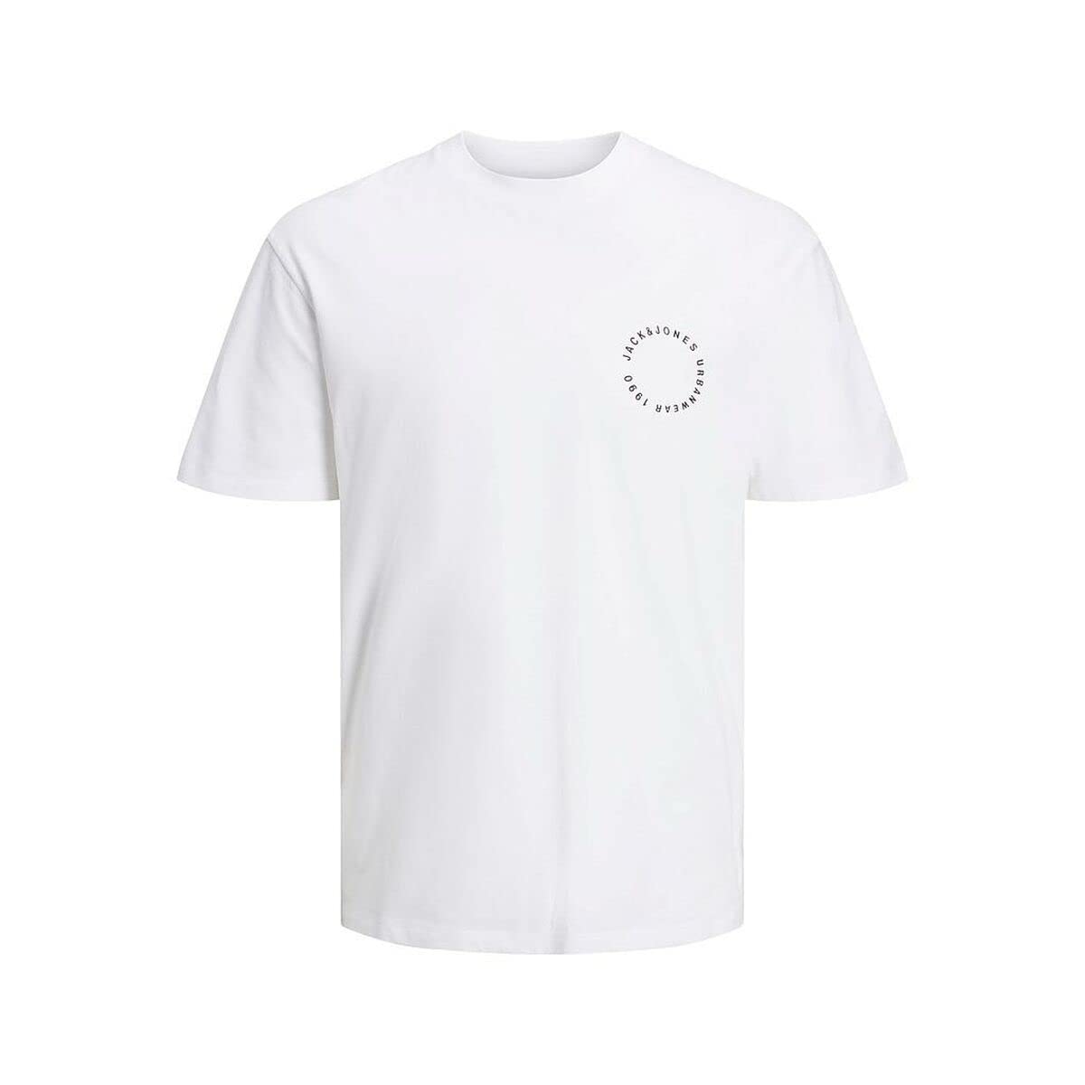 T-shirt Jack & Jones homme blanc manches courtes en coton col rond regular fit