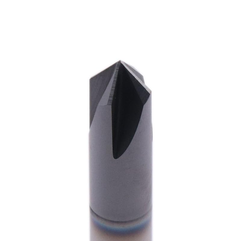 Image of 1 /4 inch 4 Flute 90 Double End Solid Carbide Chamfer End Mill - AlTiN Coated | 90 Chamfer Angle, V Groove Router, 1 /4 inch Shank 2-1 /2 inch OAL For Milling Wood, Alloy Steel, Carbon Steel, Cast Iron, Copper