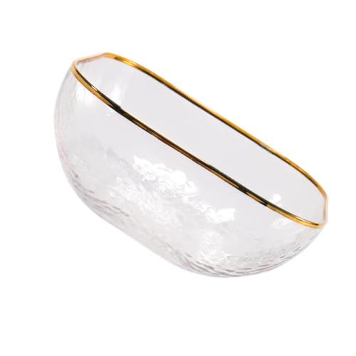 Saladier carré martelé en verre transparent de grande capacité - 2