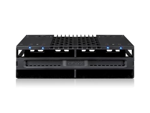 ICY DOCK 4 Bay 2.5 SAS/SATA SSD/HDD Tool Free Mobile Rack for 5.25