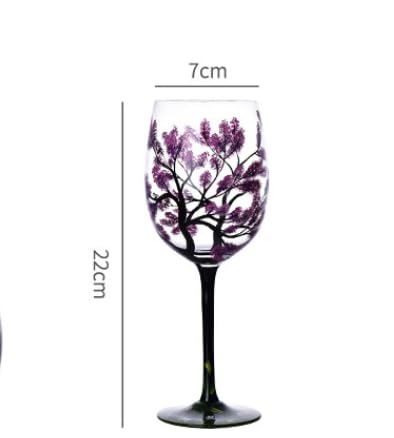 Amazon | Four Seasons Tree ワイングラス、手描きアートガラス