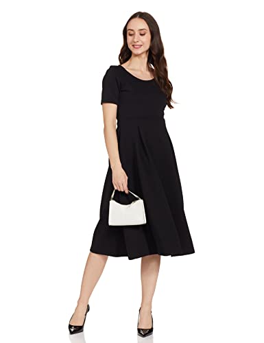 Image of Amazon Brand - Symbol Women's Crepe Fit and Flare Midi Dress