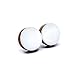 Stud Earrings Set, White, 10 mm, Round Studs for Women Girls Men, Handmade, Stainless Steel Posts for Sensitive Ears, Lightweight Color Dot earrings by Candi Cove Designs