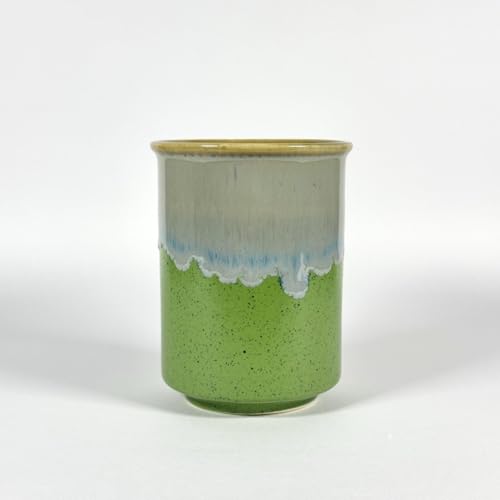 Image of SNS Ceramic Tumbler Set of 2 | Handmade Studio Pottery Drinkware for Water, Juice, Lassi, Cold Coffee & Milk | Premium Hot & Cold Beverage Glass for Home & Gifting (Moss & Mist Tumbler)