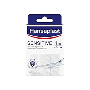Hansaplast Sensitive Pflaster (1 m x 6 cm), zuschneidbare und hautfreundliche Wundpflaster mit Bacteria Shield & sicherer Klebkraft, schmerzlos zu entfernende Pflaster